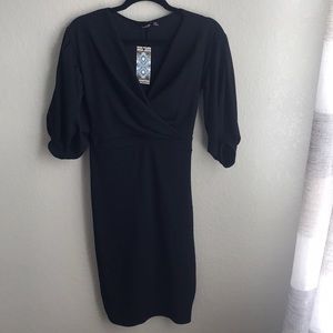 Boohoo black midi dress